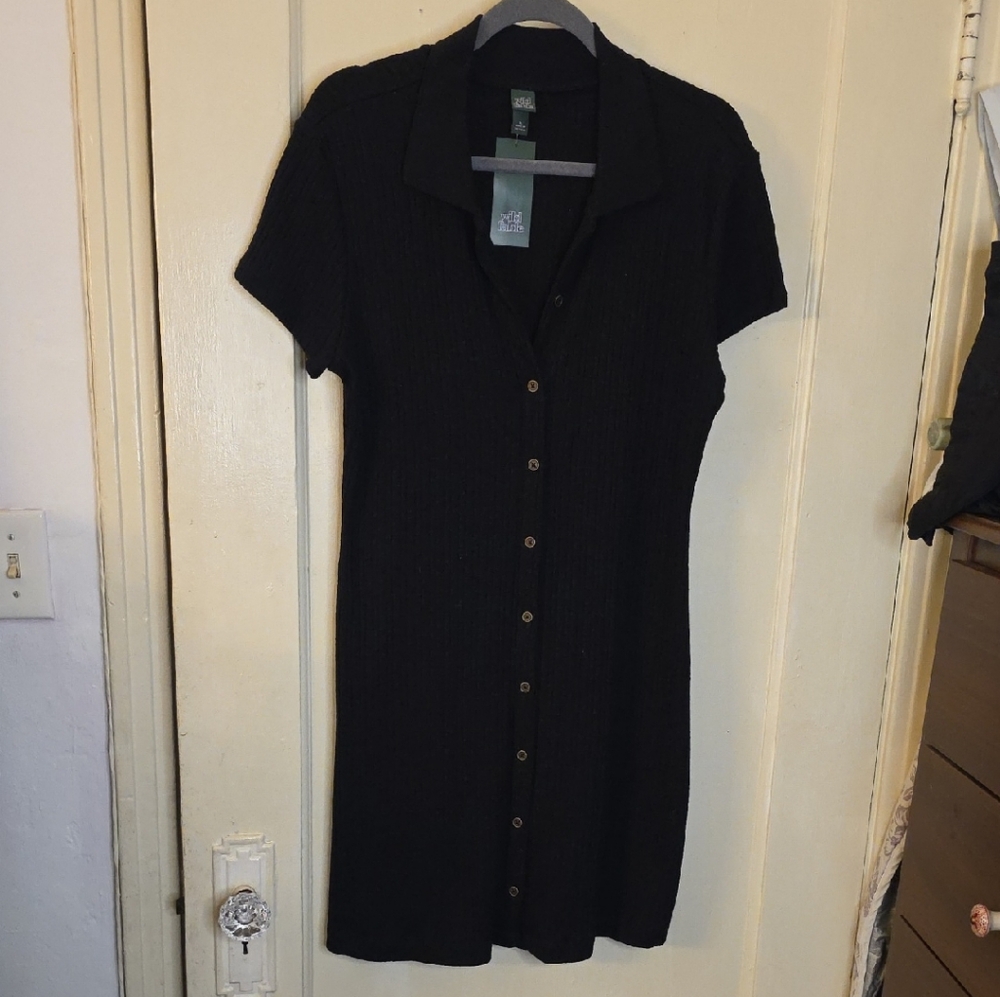 Wild Fable Black Short Sleeve Mini Dress